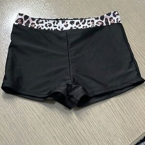 Ladies Large Black Swim Shorts with Leopard Print Waistband
NEW